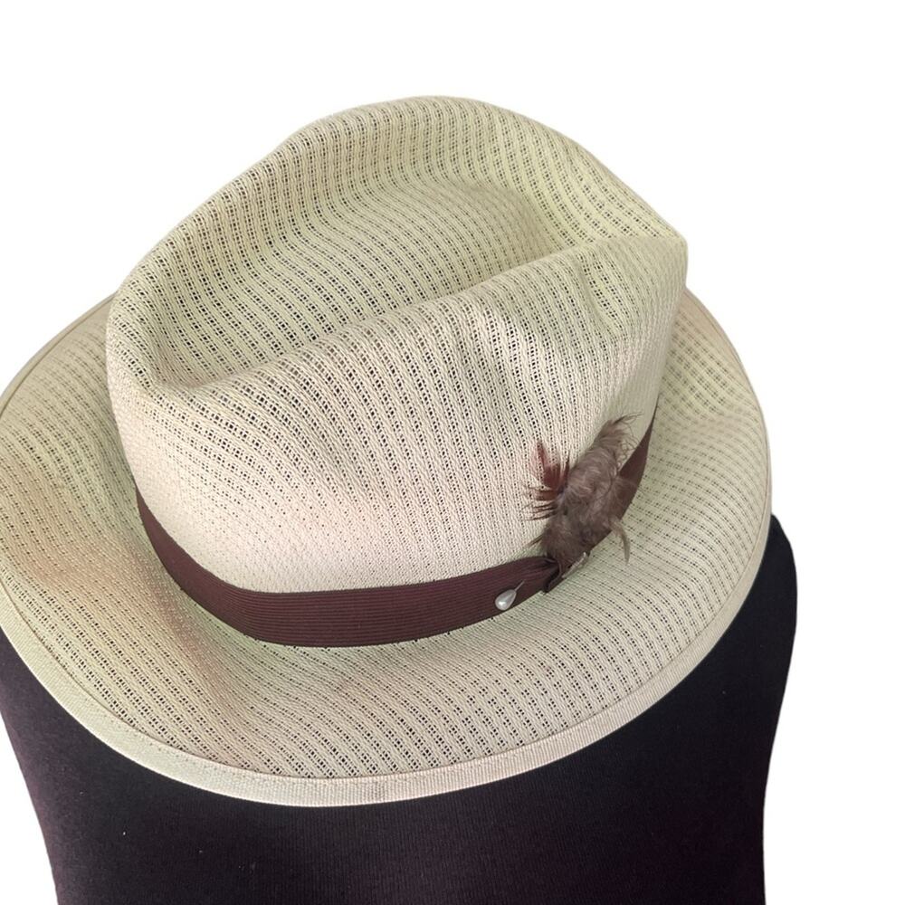 Classic Khaki Trim Short Brim Hat Pin Viejo Fedora Garcia Signature Hat